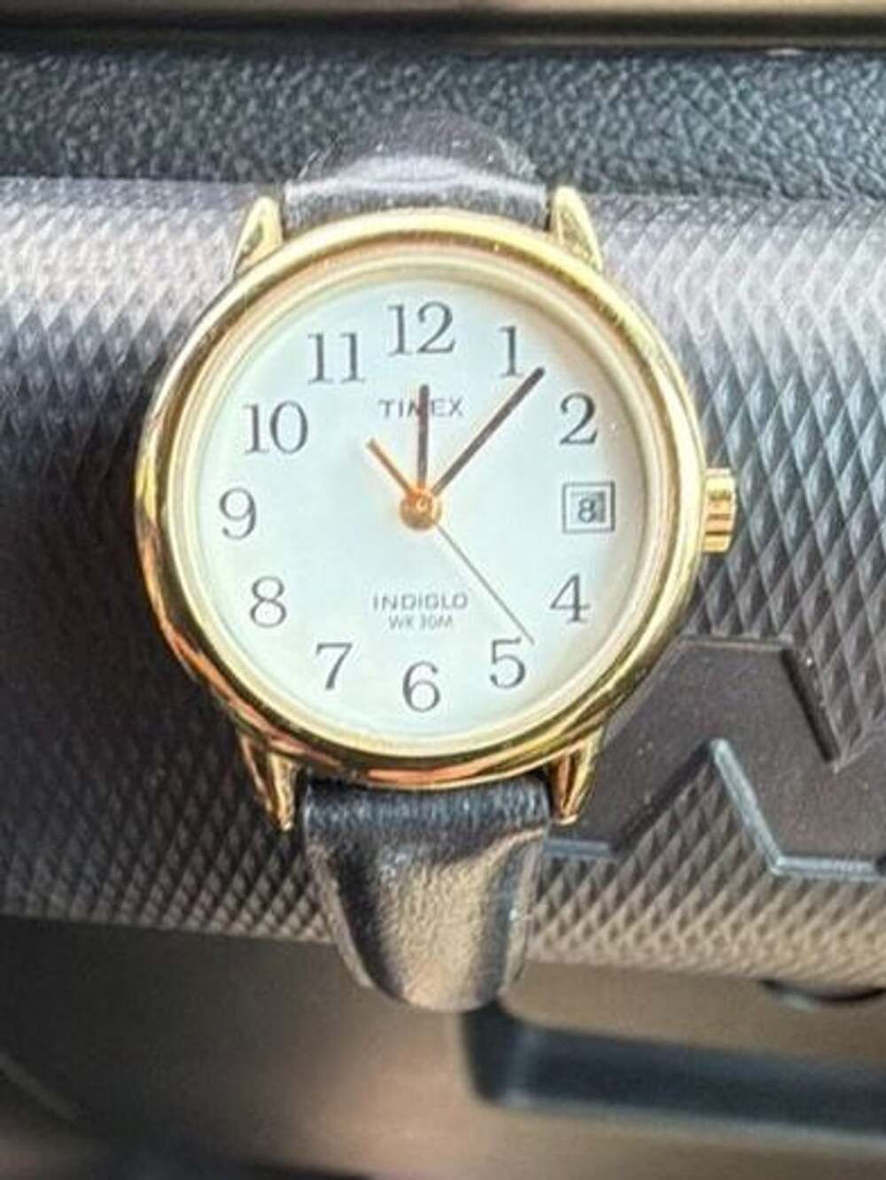 Timex Easy Reader 25Mm Leather Strap Watch T2H341 Gold White